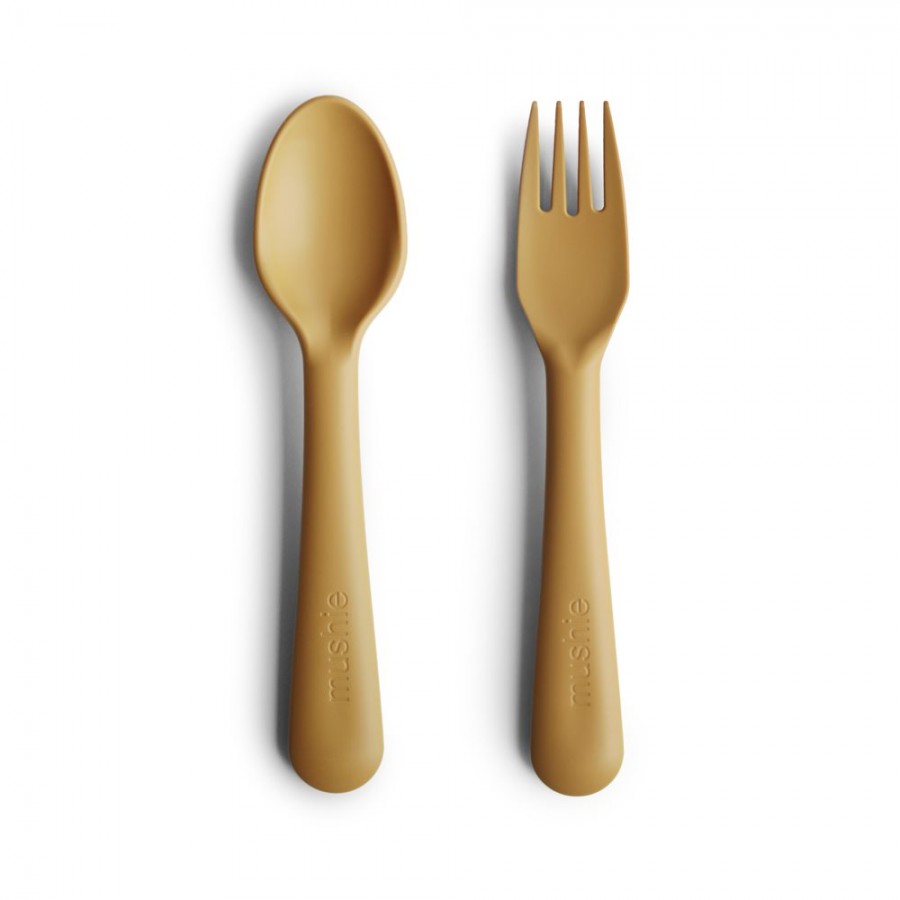 Mushie Fork & Spoon - Mustard 2380117