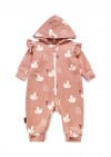 Romper with hood and a zipper in front with all-over duck print 0315_F25157