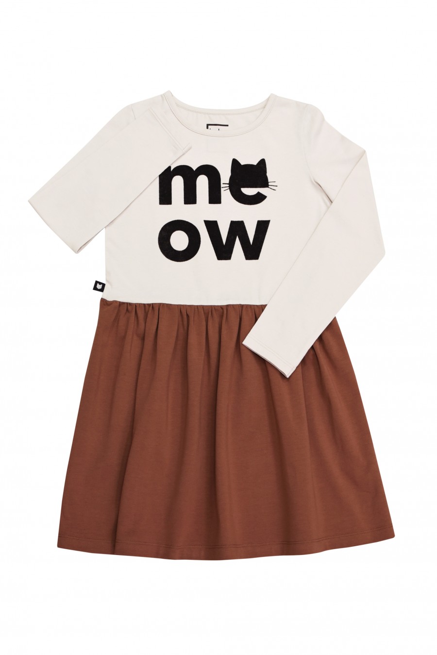 Brown dress with meow FW18055
