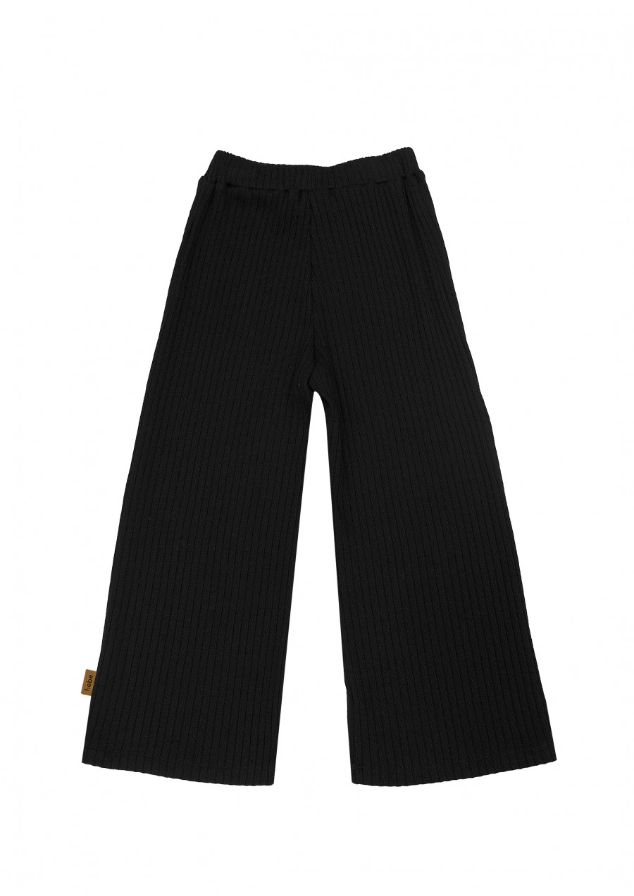 Pants black ribbed FW23061L