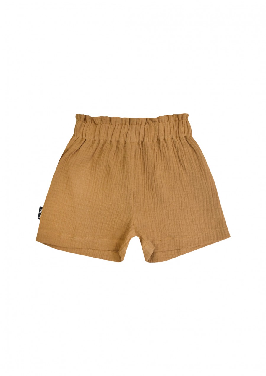Shorts light brown muslin for girls SS21167L