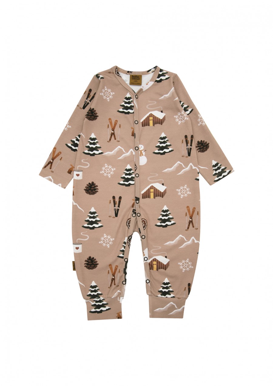 Romper with allover Winter cosy print FW24169