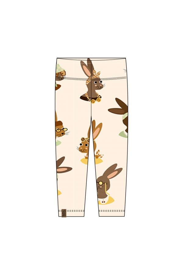 Leggings with high waist and allover bunny print 0156_S25163