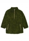 Warm faux fur outer jacket dark green FW21456
