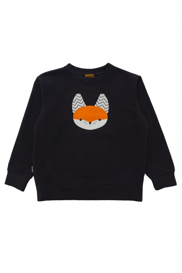 Sweater grey with Tuta's fox print 0074_TF2401