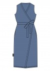 Wrap dress blue linen for female SS21354
