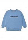 Warm sweater blue with nice journey embroidery bon voyage FW21288L
