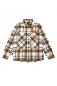 Shirt yellow checkered flanel with embroidery