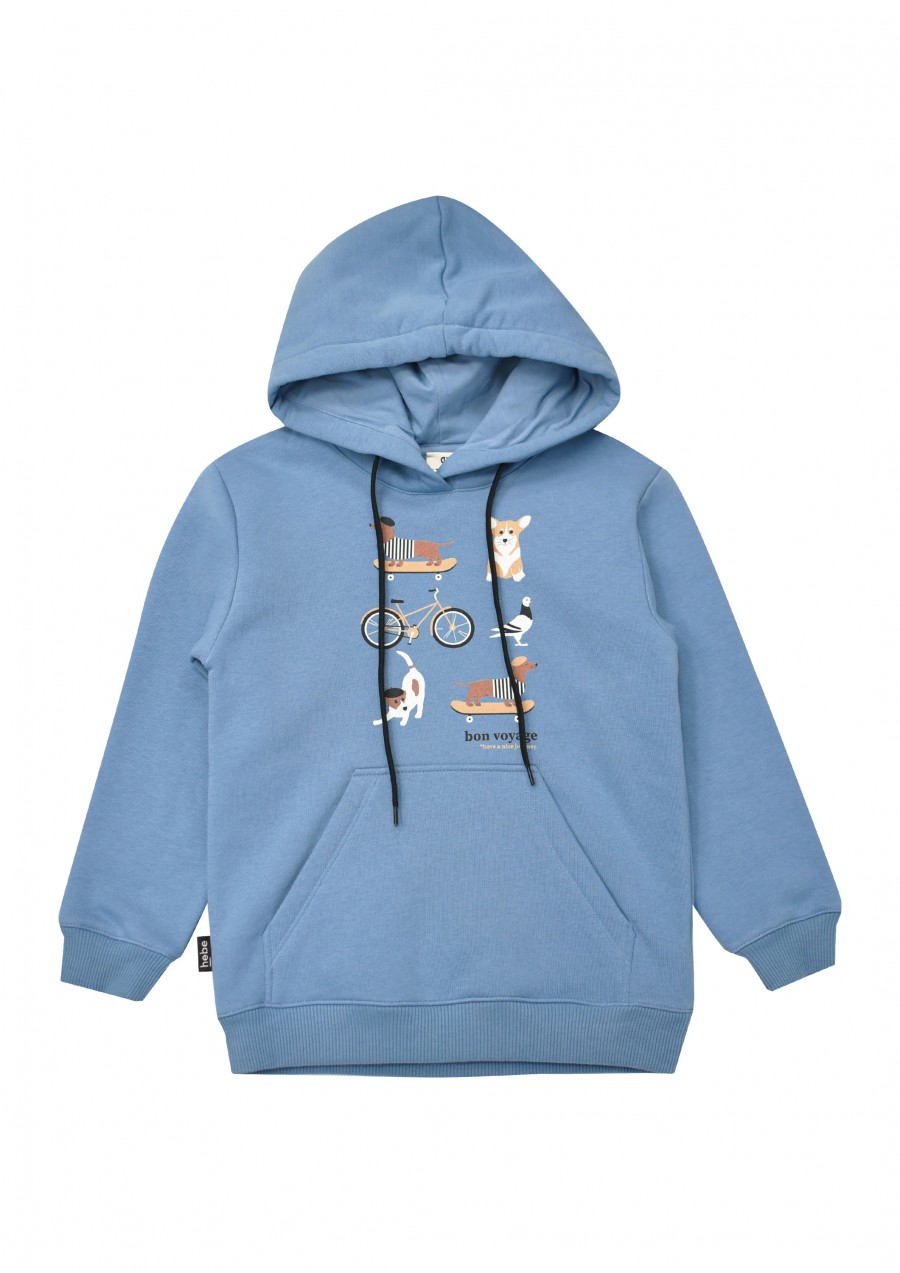 Warm hoodie blue with nice journey print FW21289L
