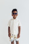 Warm shorts with white animal print for boys SS21222L