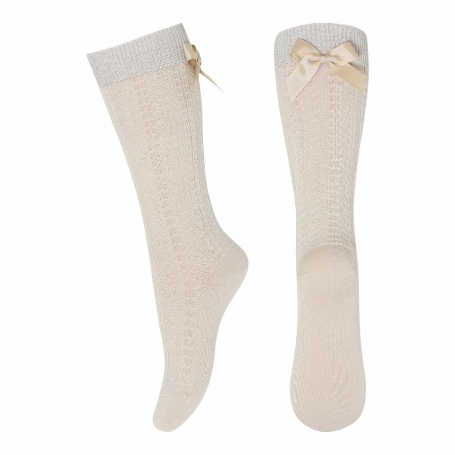 ANNIE knee socks bow Ecru 6902204109