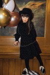 Skirt black corduroy with dots FW23287