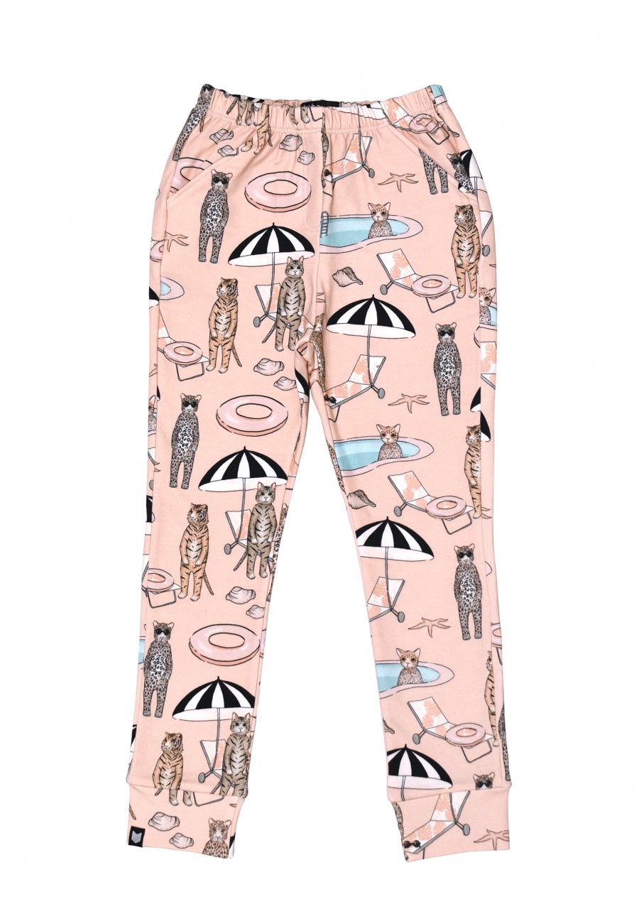 Warm pants with pink pool print SS20175L