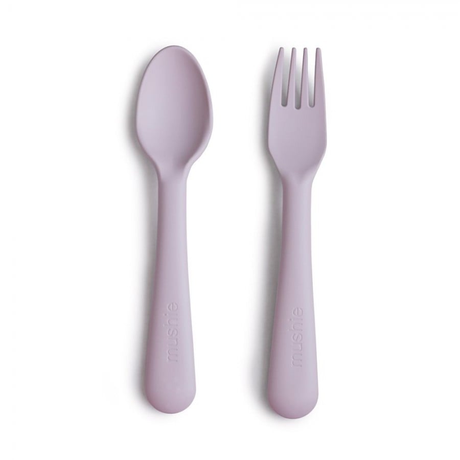 Mushie Fork & Spoon - Soft Lilac 2380442