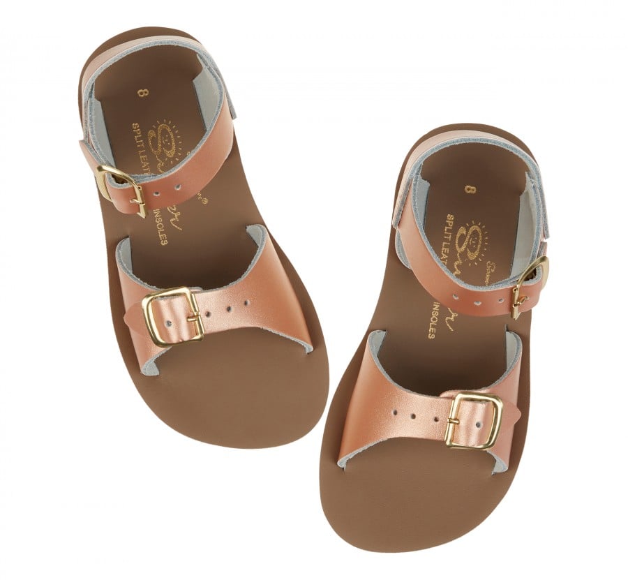 Salt-Water Surfer rose gold sandals, youth 1721M