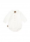 Romper white muslin with a collar and buttons 0118_F25088