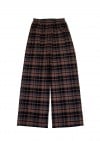 Wide pants brown checkered flanel FW24200