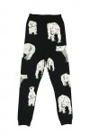 Black leggings with polar bears merino wool ZLE1014