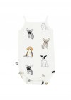 Body white with dog and cat print SS19101