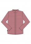 Shirt pink checkered with embroidrey bonjour FW21075