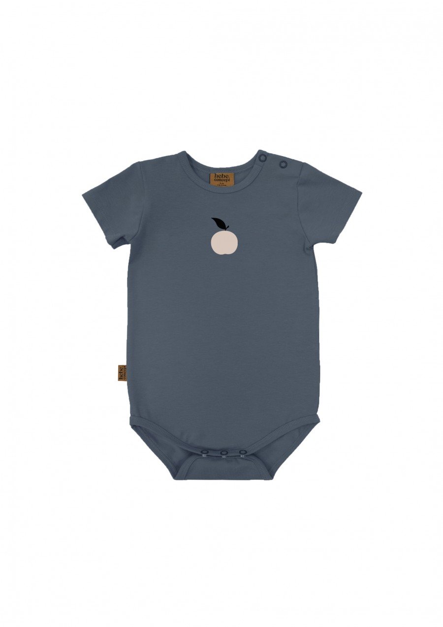 Baby body midnight blue short sleeves with apple print AY24209