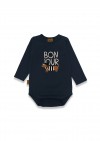 Body with placment print BONJOUR dog navy blue 0159_F25217