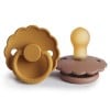 FRIGG Daisy Pacifiers - Latex 2-Pack - Honey Gold/Rose Gold - Size 1 76221420