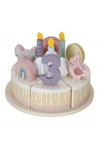 Wooden birthday cake pink