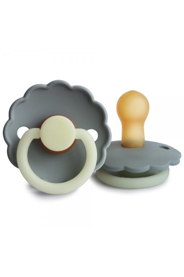 FRIGG Daisy Night Pacifier - Latex - French Gray Night - Size 2 76022450