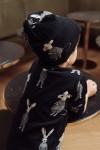 Hat merino wool black with gray bunny FW20207