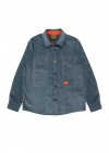 Shirt dark grey corduroy with bright orange details FW23020