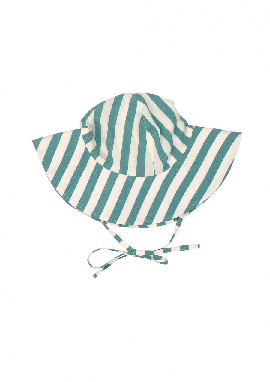 Sun hat with green stripes SS20002
