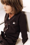 Warm jacket brown with embroidery bear FW22084