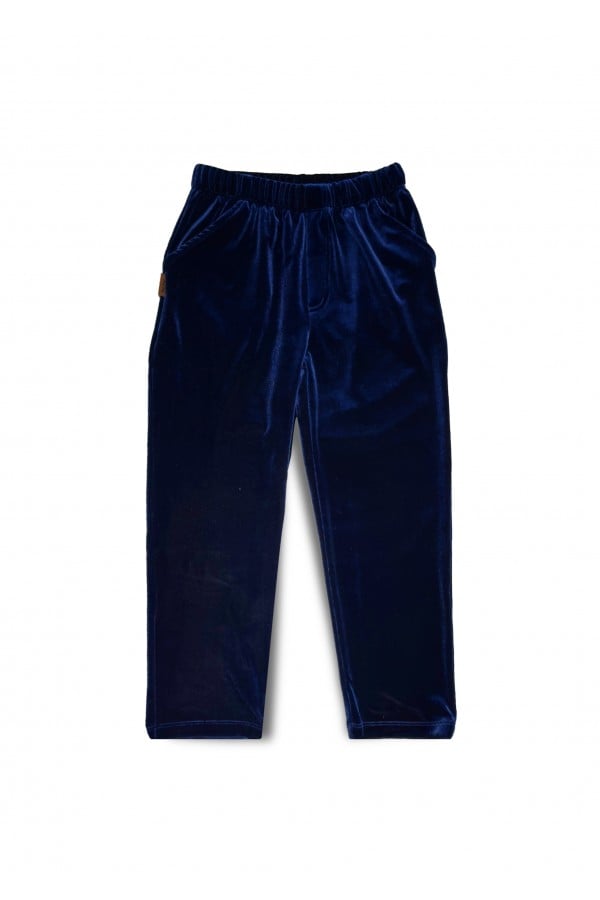 Pants navy blue velvet with pockets 0113_F25215