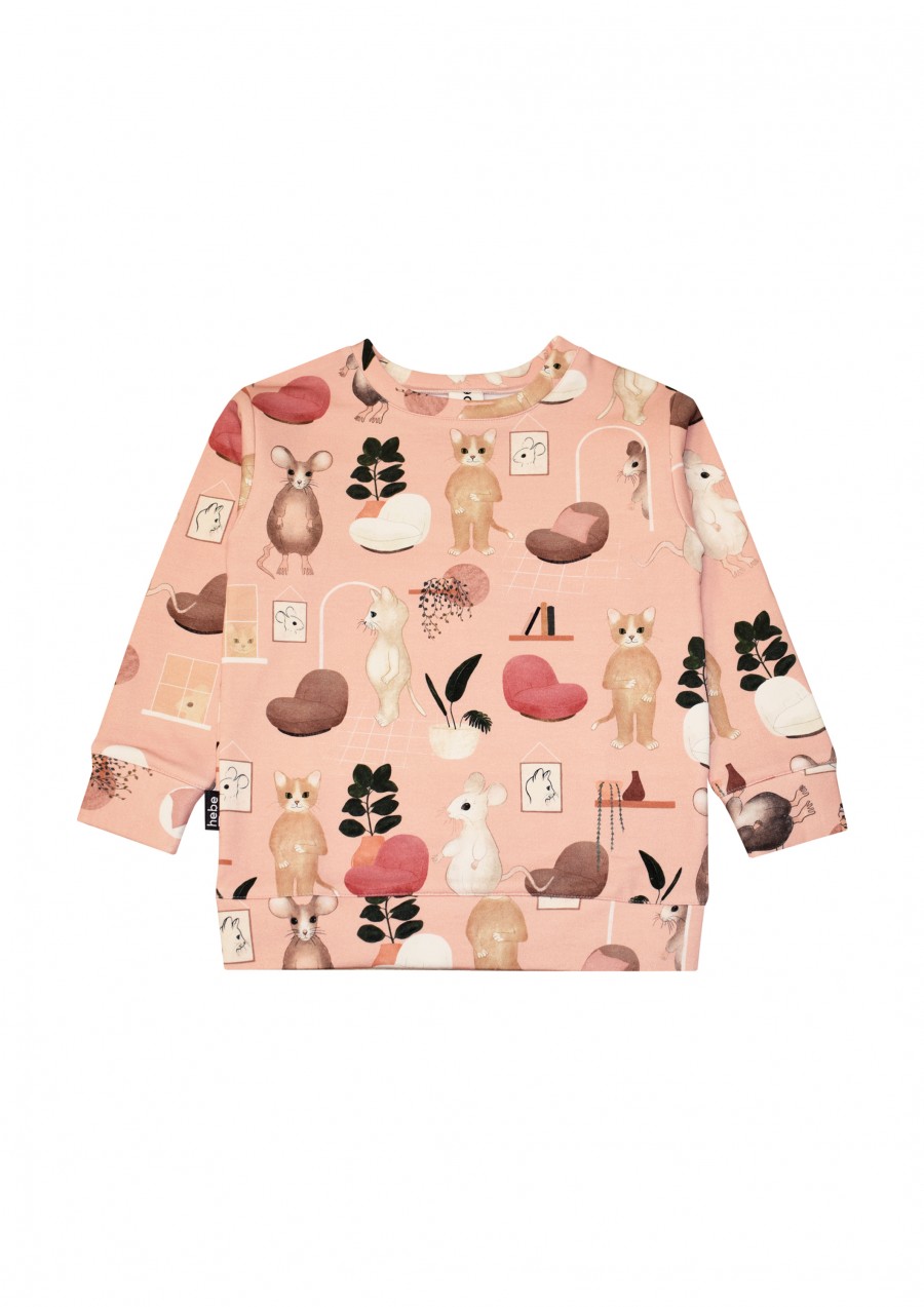 Sweater pink sweet home print FW20280