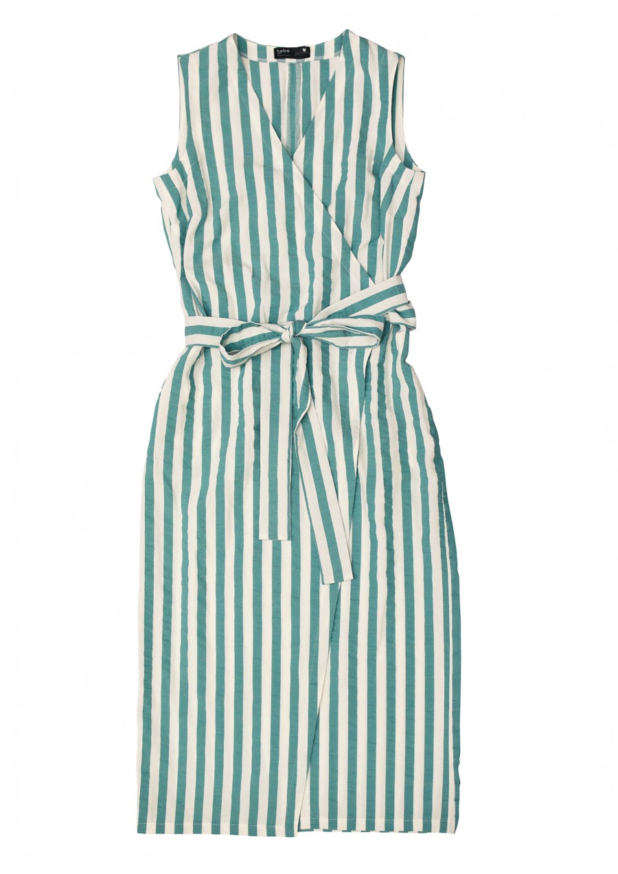 Dress over wrap for female and with green stripes SS20009