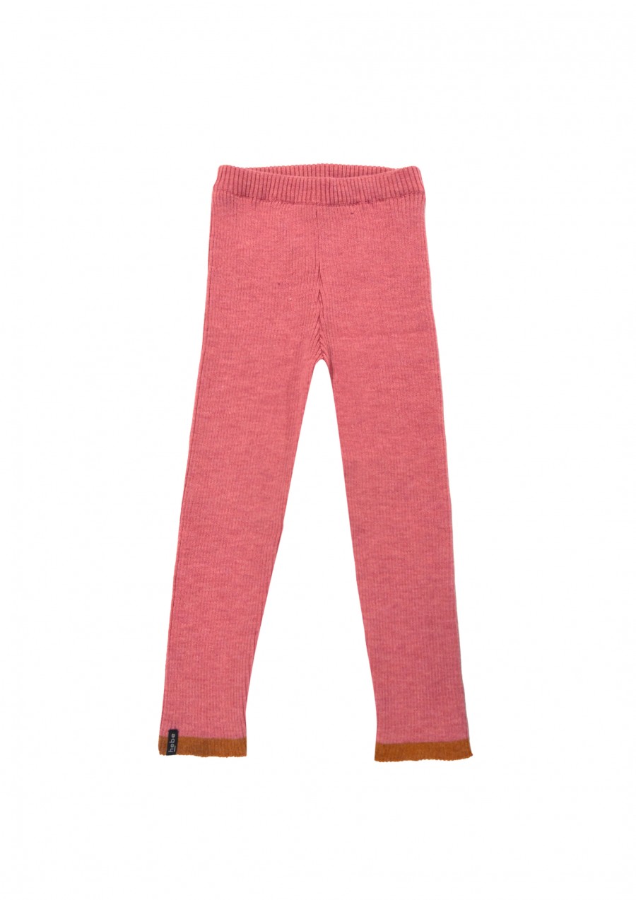 Warm pants pink, merino wool FW21427