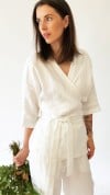 Pants white linen, long 0039_S25406