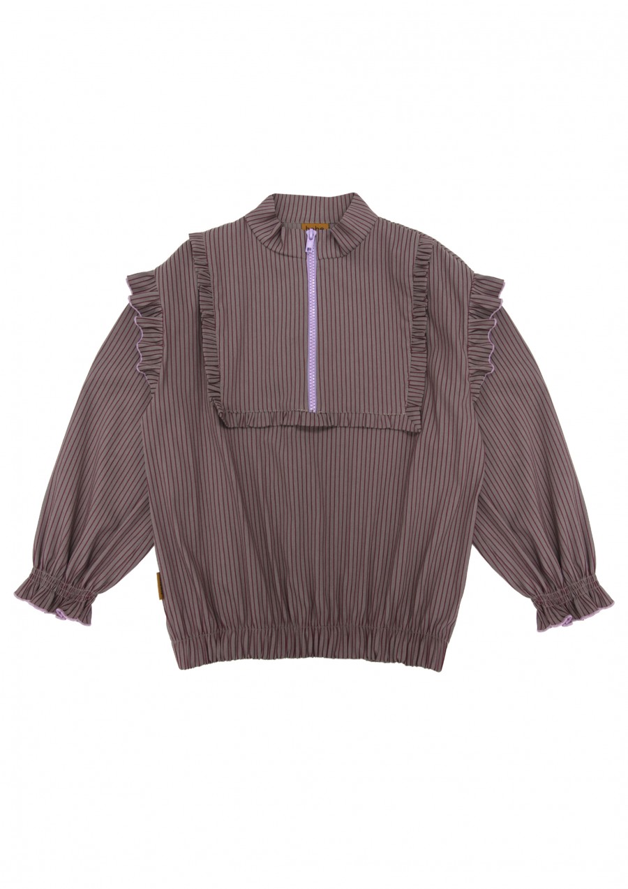 Blouse violet with zipper FW23161
