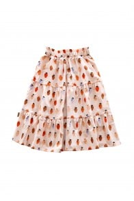 Skirt cotton light pink with strawberry print