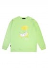 Warm sweater light green with a cat for adult SS21063