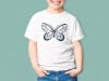 Fabric painting craft, shirt "Butterfly KIDDO022