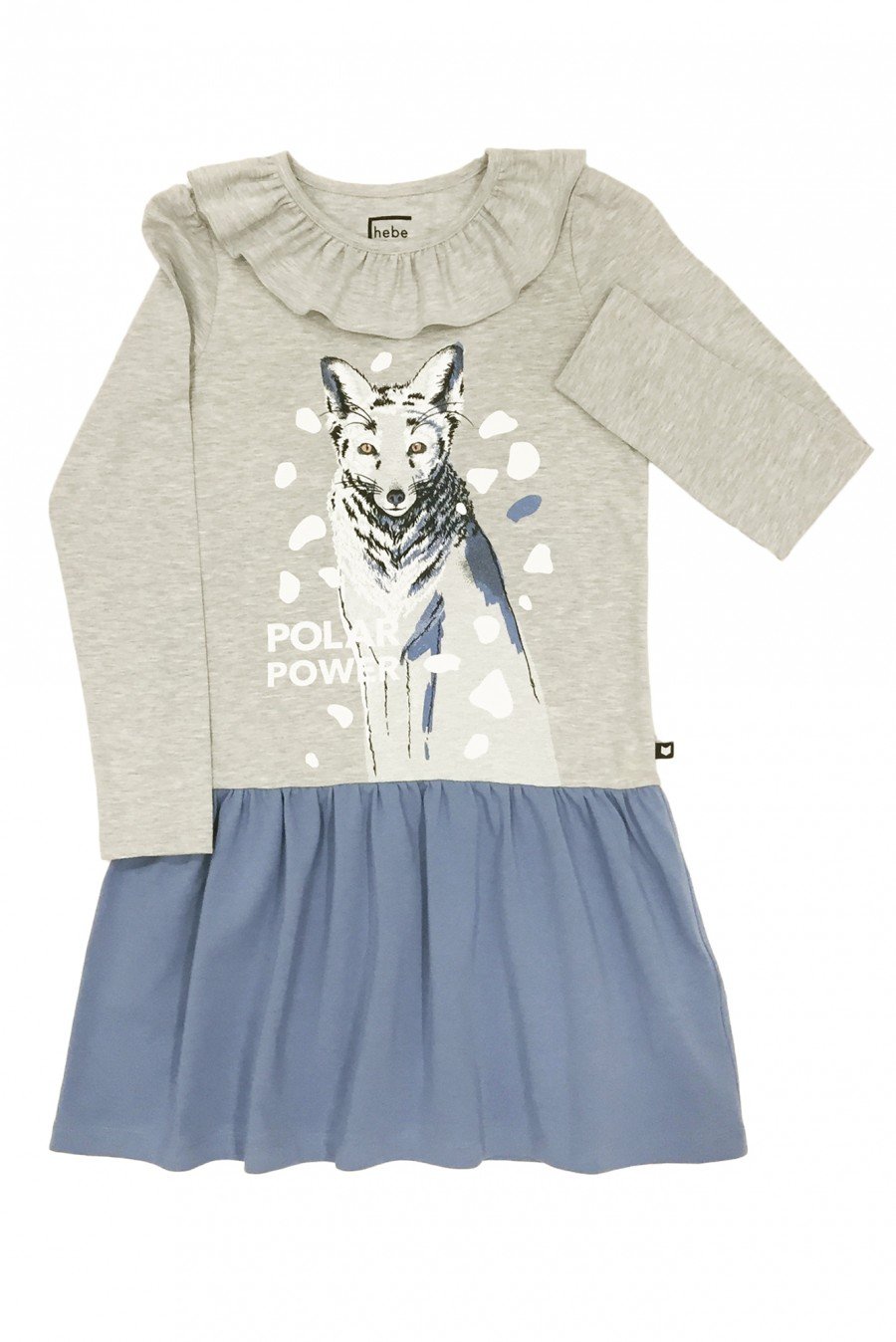 Grey dress with fox with blue bottom MKL1014