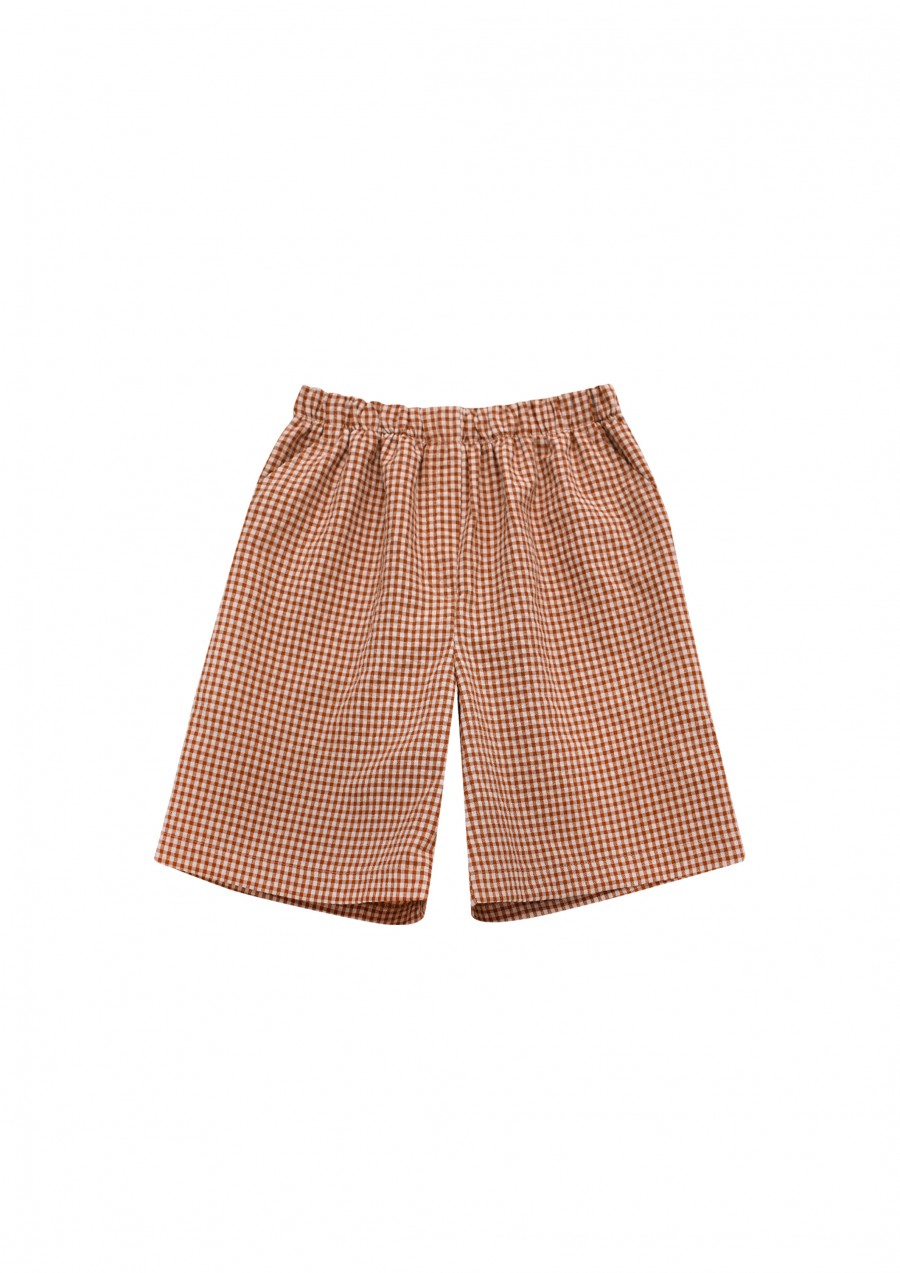 Shorts brown checkered for boys SS22139
