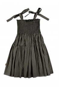 Dress dotted grey with straps for female