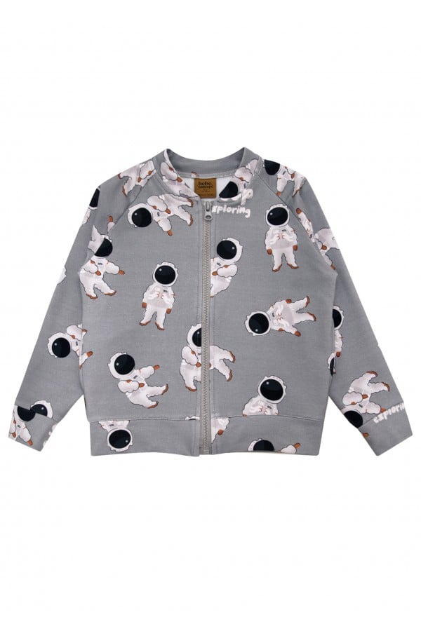 Bomber jacket with allover astronout print FW24016