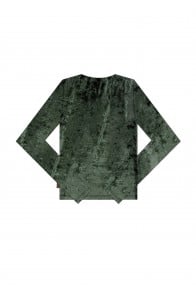 Top green festive velvet with and subtle thumbhole cuffs