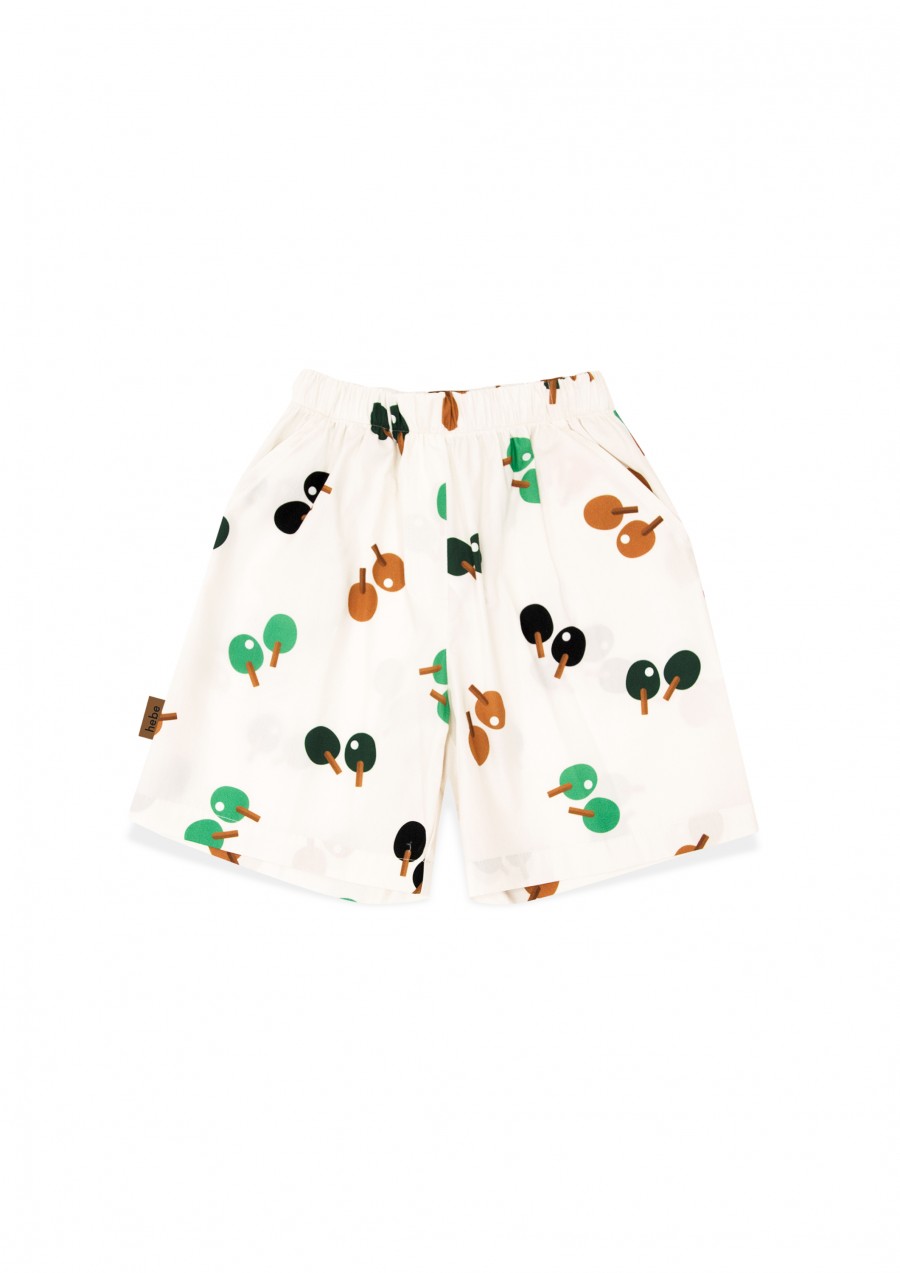 Shorts cotton off-white with ping pong print SS24036L