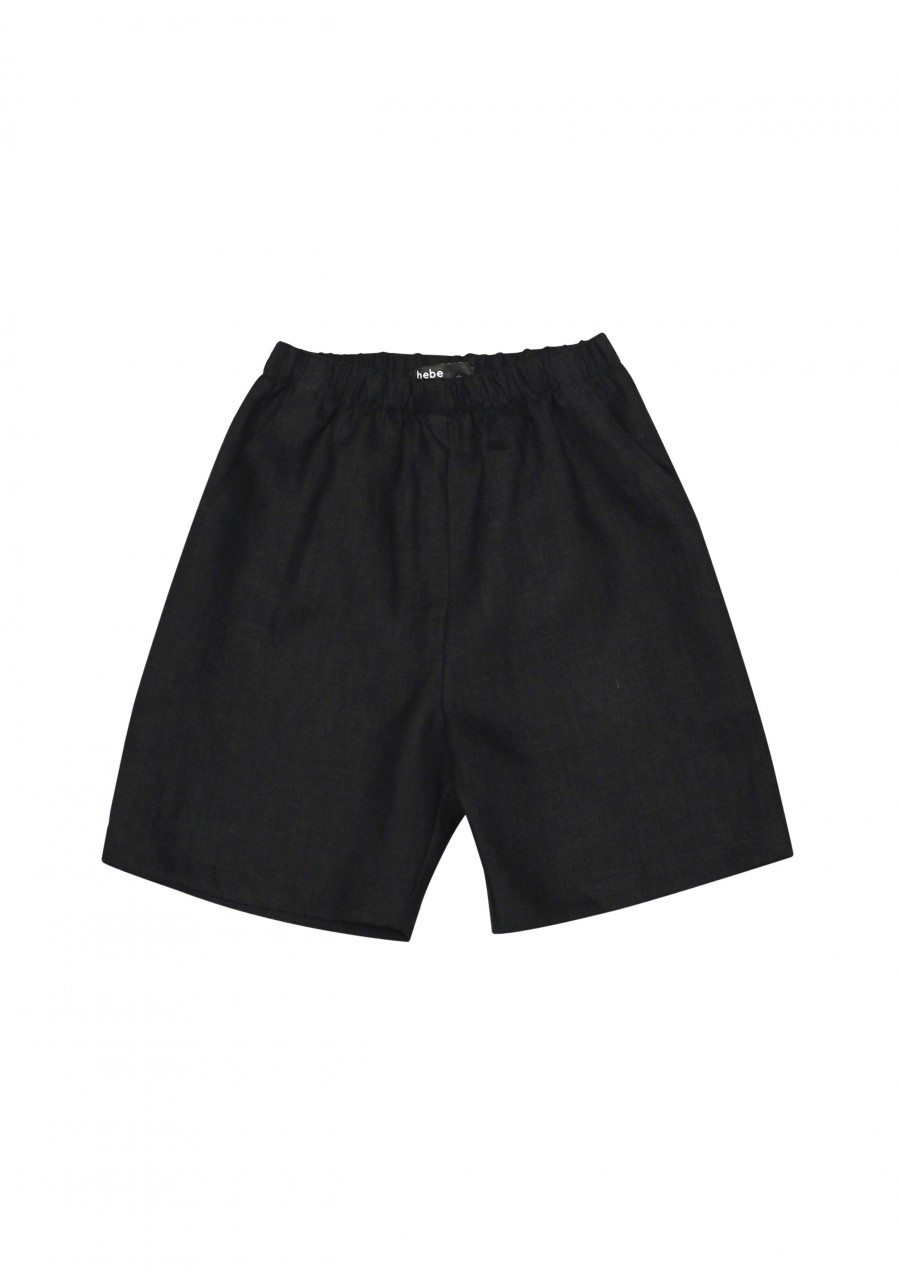 Shorts black linen for boys SS19163