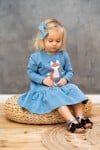 Warm dress dusty blue with Tuta fox TUT011